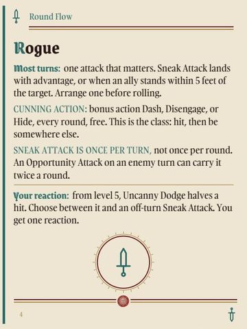 Class Round-Flow Cards, a card from the deck