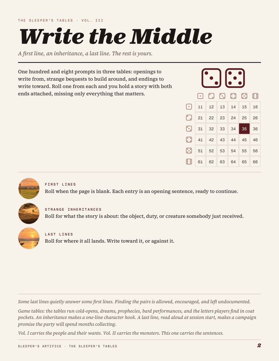 Story Seeds, page 2