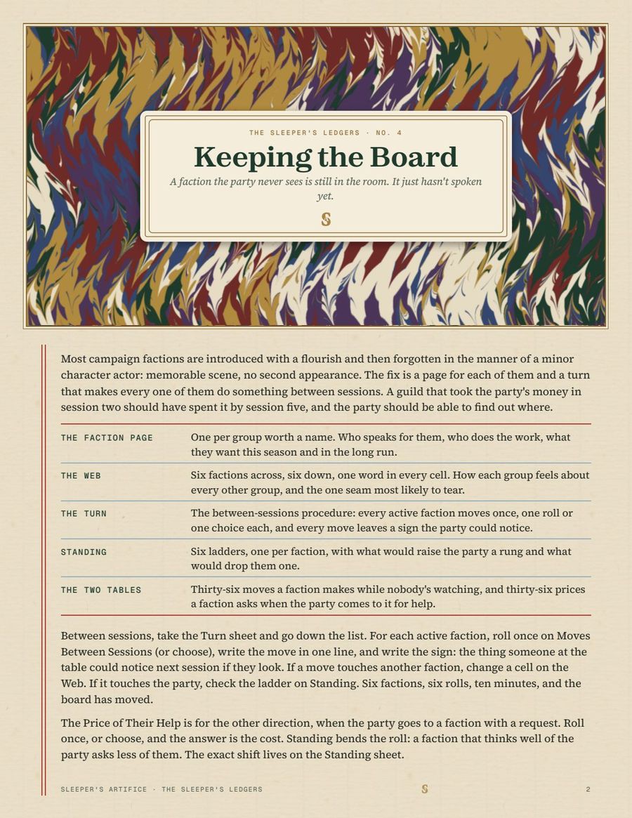 The Faction Ledger, page 2