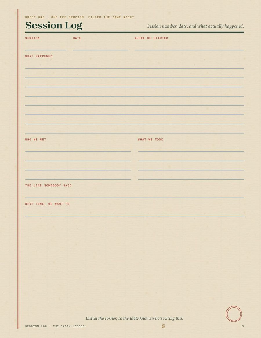 The Party Ledger, page 3