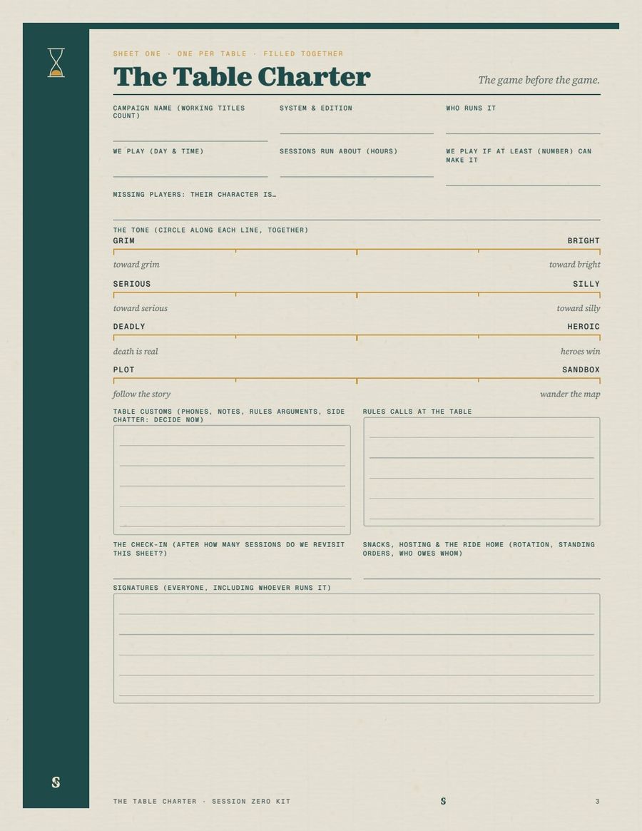 The Session Zero Kit, page 3