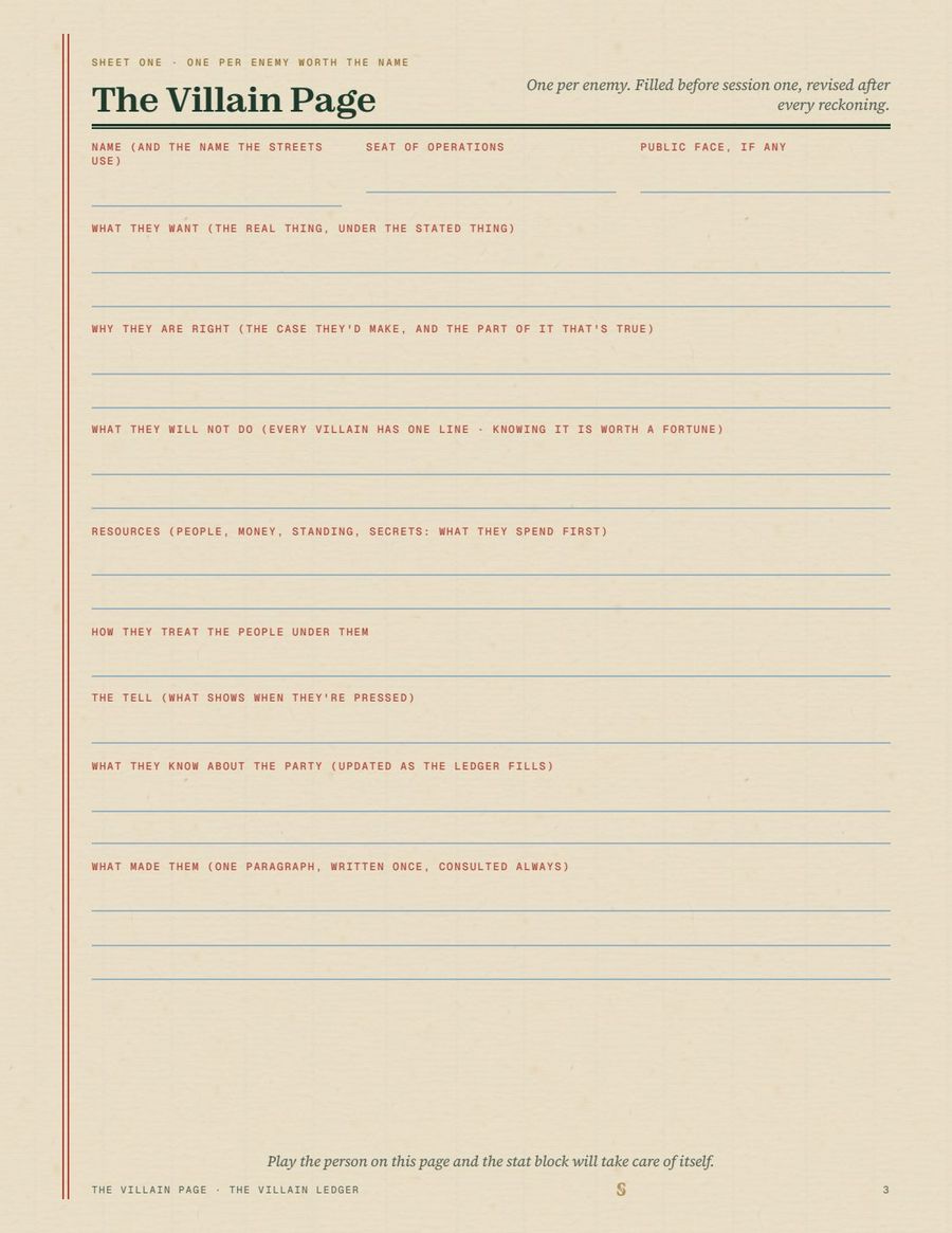 The Villain Ledger, page 3